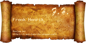 Frenk Henrik névjegykártya
